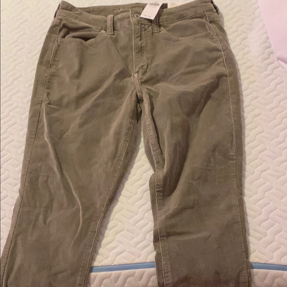 American Eagle Tan Corduroy Jumpsuit Relaxed Fit